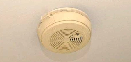 Smoke detectors turn yellow due to old age.