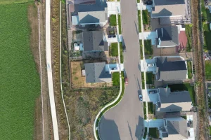 aerial photography of residential area taken with a drone