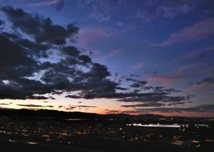 image of sunset looking northwest in northern Colorado, image taken with a drone